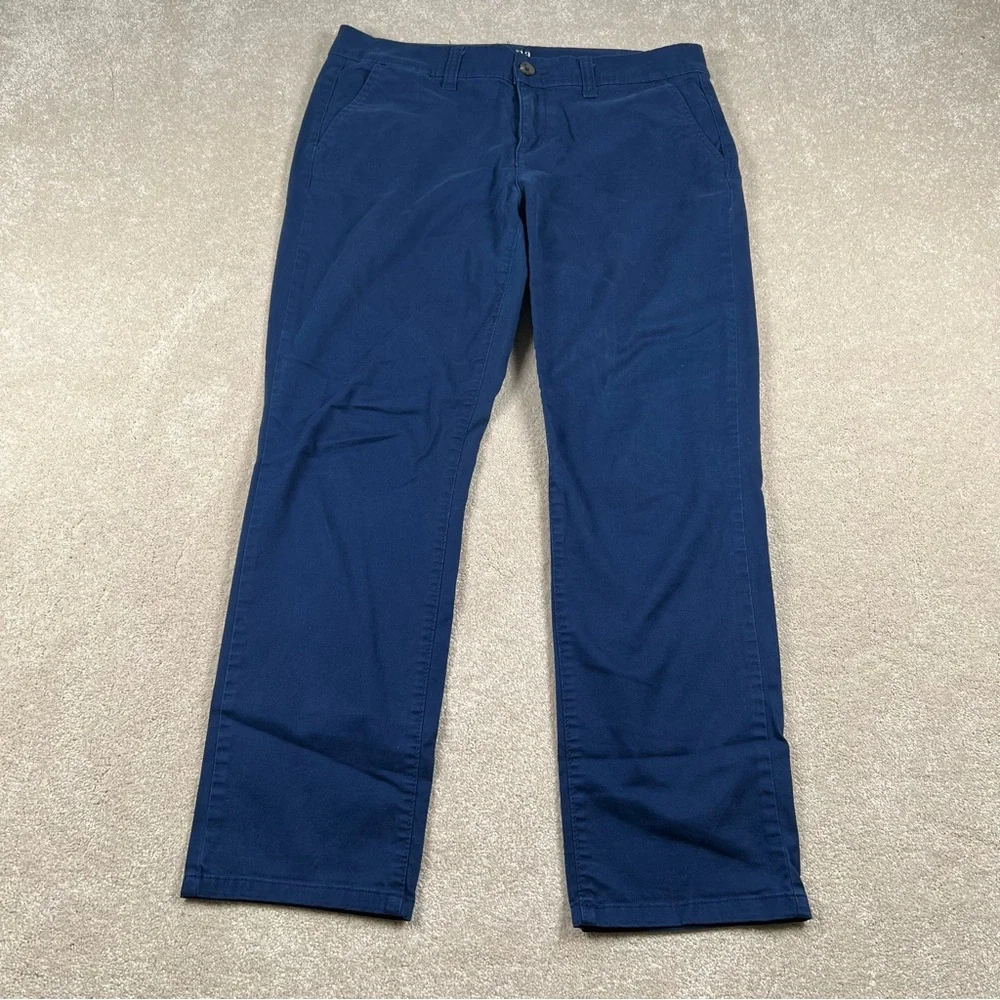 ana Cropped Chino Pants Blue Cotton Blend Business Casual women's 8